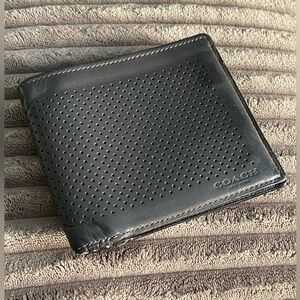 Coach Perforated grey Leather wallet
